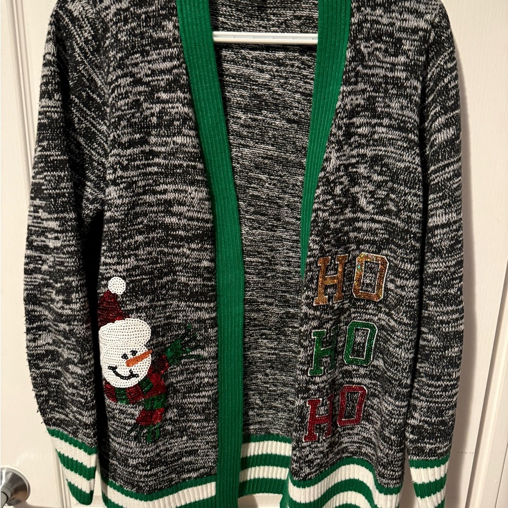 George Festive Black and Green Cardigan